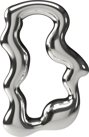 3D Silver Chrome Letter D