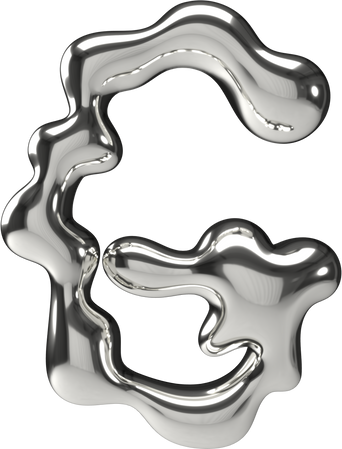3D Silver Chrome Letter G